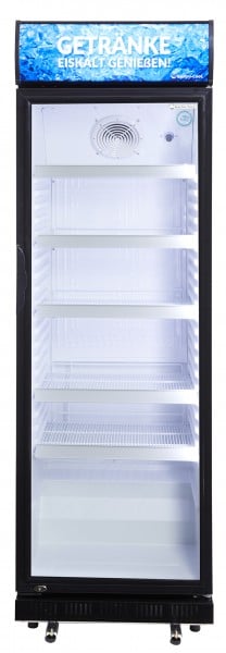 Gastro-Cool DC400 Getränkekühlschrank 400 Liter mit Werbedisplay schwarz/weiß, LED