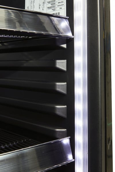 Gastro-Cool DC400 Getränkekühlschrank ECO STAR 400 Liter mit Werbedisplay schwarz/weiß, LED, super sparsam