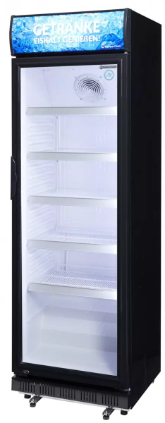 Gastro-Cool DC400 Getränkekühlschrank ECO STAR 400 Liter mit Werbedisplay schwarz/weiß, LED, super sparsam