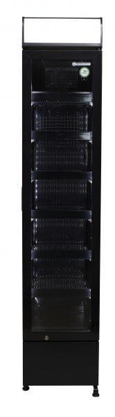 Gastro-Cool DC130 Getränkekühlschrank Slim 150 Liter schwarz/schwarz, LED