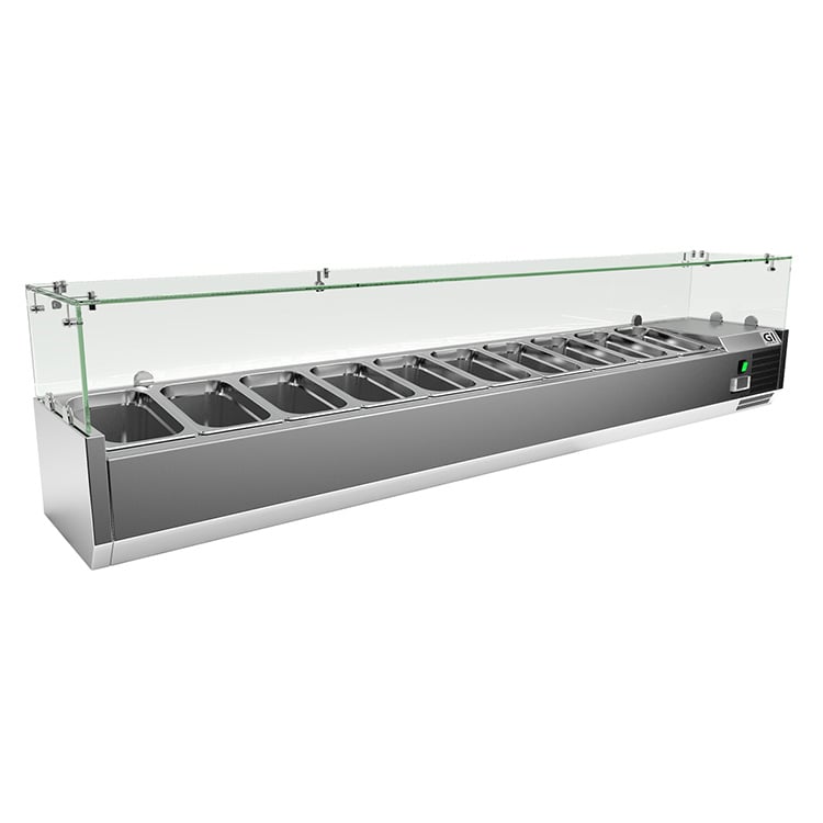 Gastro-Inox Edelstahl Aufsatzkühlvitrine 10x GN1/4