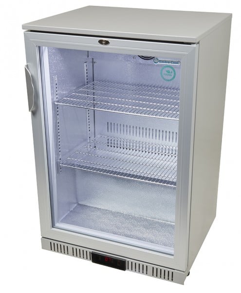 Gastro-Cool Barkühlschrank 128 Liter silber, LED, unterbaufähig