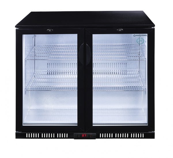 Gastro-Cool UC200 Barkühlschrank 208 Liter Klapptüren schwarz, LED, unterbaufähig