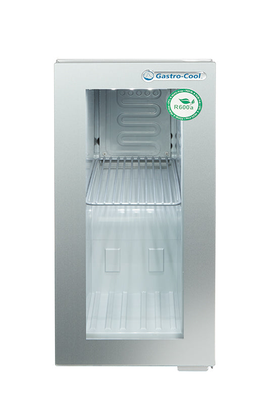 Gastro-Cool GD8 Glastürkühlschrank Mini 15 Liter silber, LED