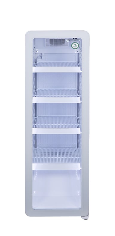 Gastro-Cool GD135 Getränkekühlschrank Retro Slim 135 Liter weiß/weiß, LED, Retro Design