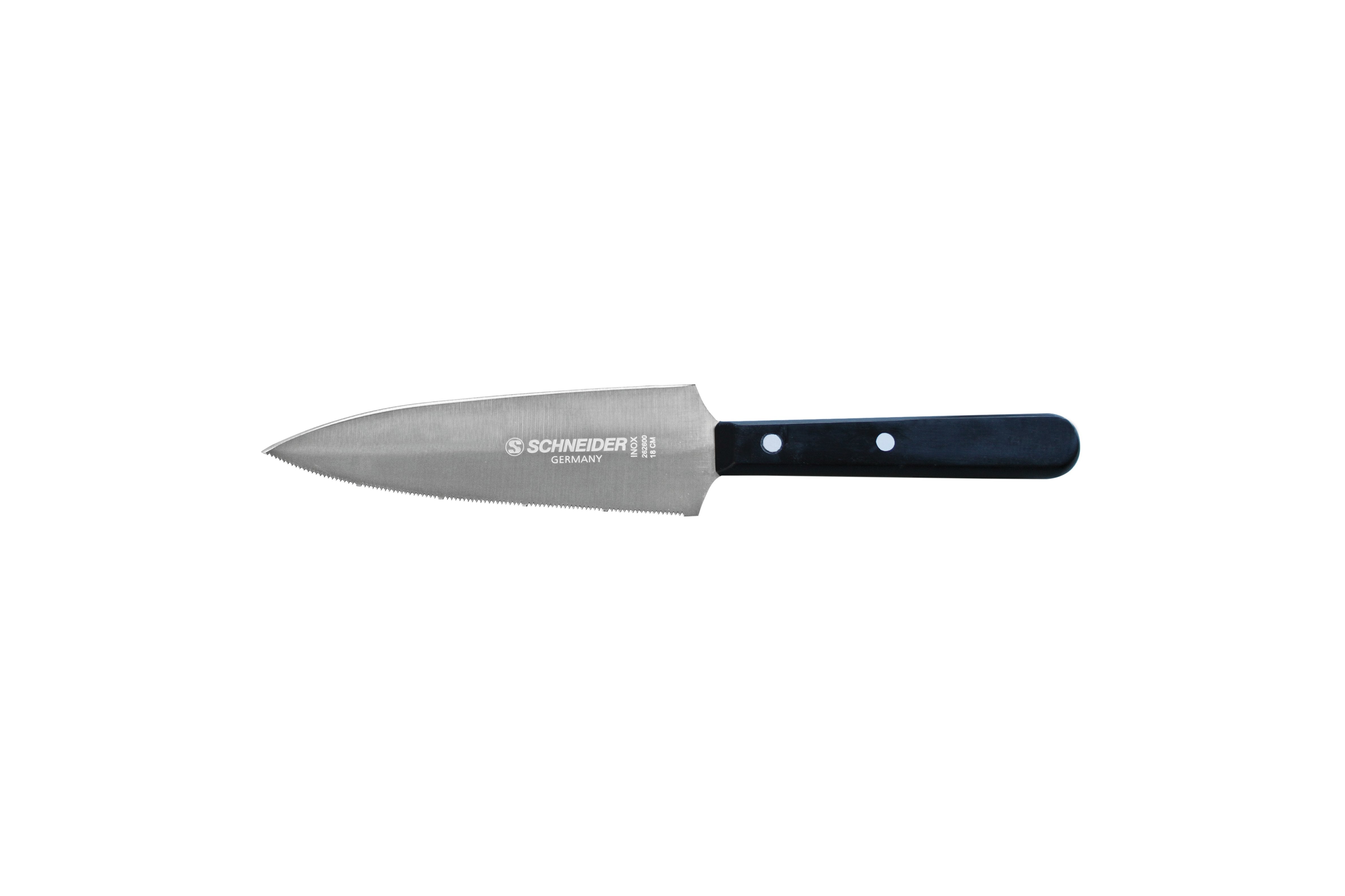 Schneider Edelstahl Tortenmesser "glatt / Säge fein" 16 cm, schwarz