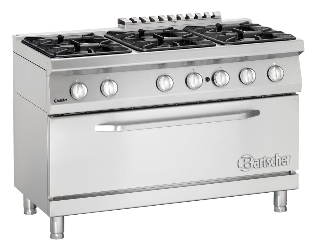 Bartscher Gasherd Serie 700 Classic, 6 Flammen - Standgerät, Backofen (B)1050  mm