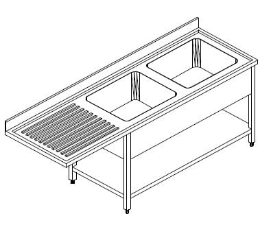 Spülzentrum ECO 18x7 mit 2 Becken Rechts