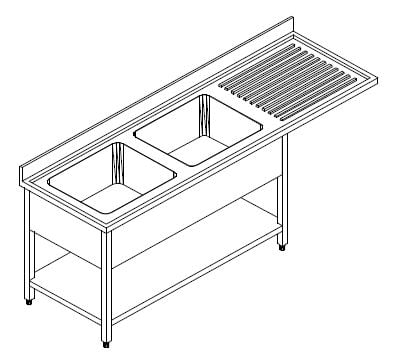 Spülzentrum ECO 18x6 mit 2 Becken Links