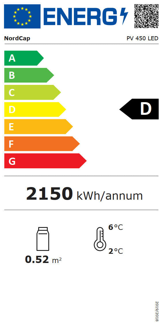 NordCap Panorama-Kühlvitrine PV 450 LED mit 5 Glasetagen