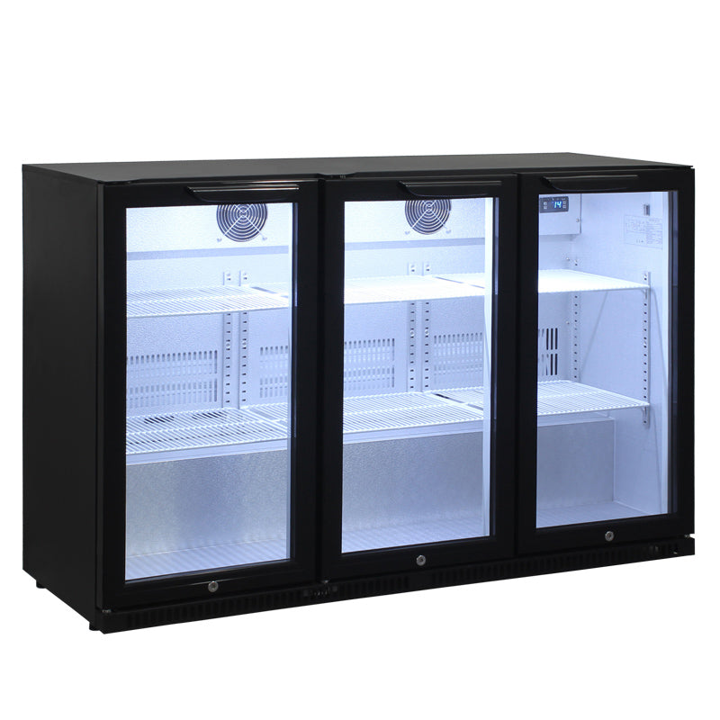 Barkühlschrank ECO 320 mit Klapptüren schwarz