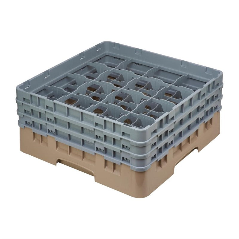 Cambro Gläserspülkorb beige mit 16 Fächern max Glashöhe 17,4cm