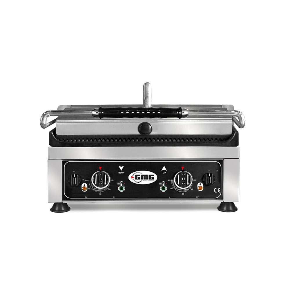 GMG Elektro-Kontaktgrill KG2745EDT 45x27 gerillt mit 2 Temperaturreglern