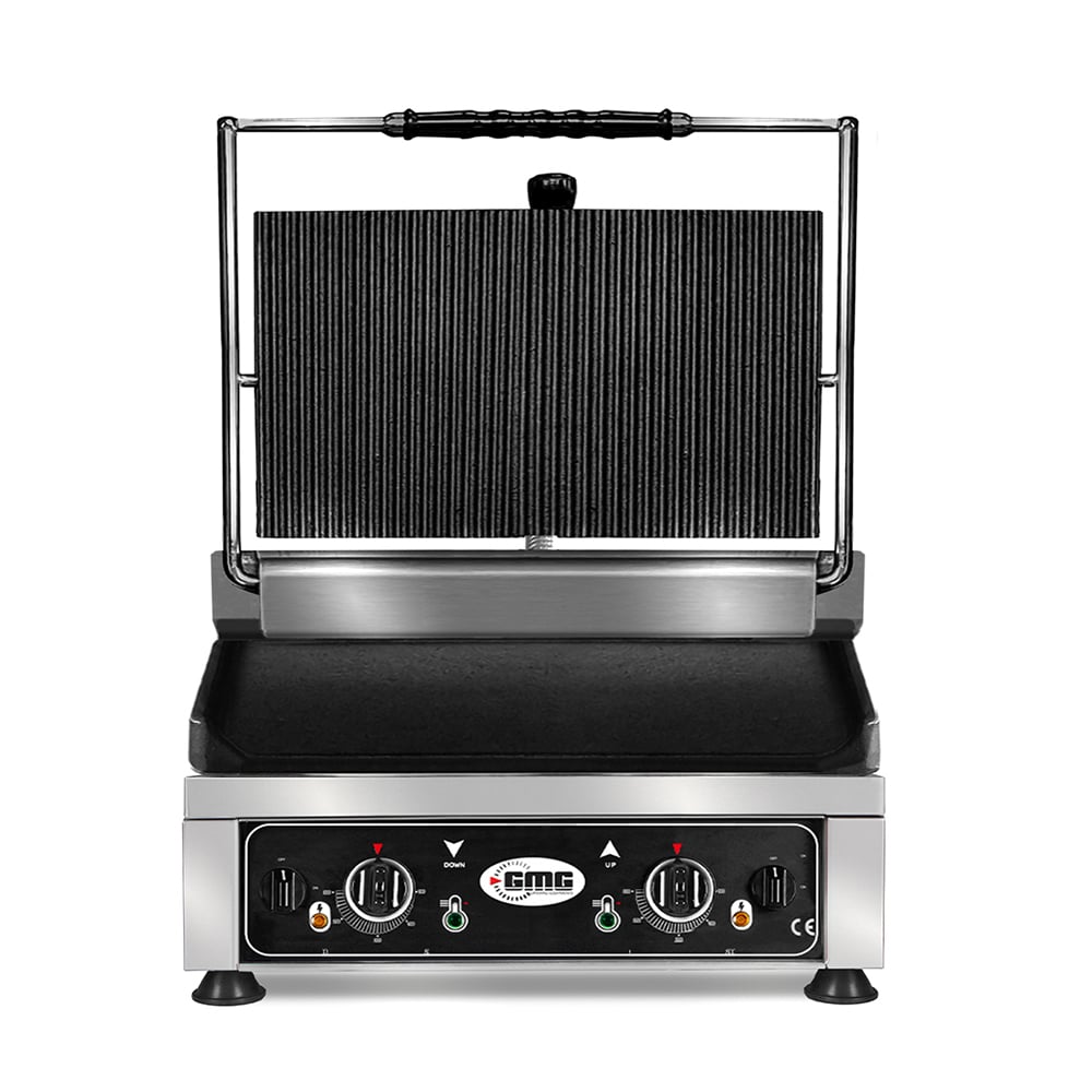 GMG Elektro-Kontaktgrill KG2745GDT 45x27 unten glatt, oben gerillt mit 2 Temperaturreglern