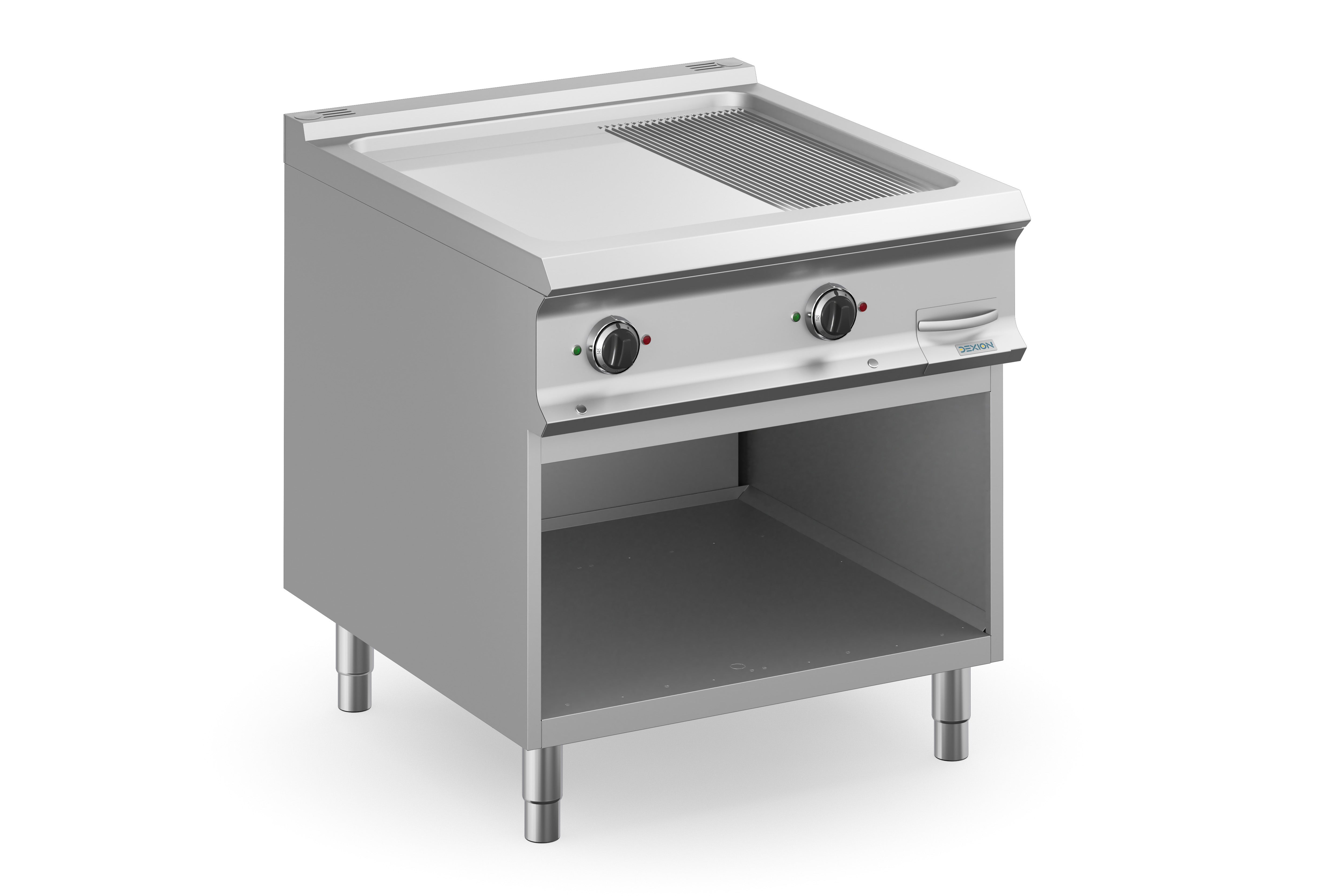 Elektrogrillplatte Dexion Lux 980 - 80/90  2/3 glatt, 1/3 gerillt, verchromt