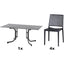 SIENA GARDEN Set aus 4x Stapelstuhl Lane & Klapptisch Sola 160x90 anthrazit