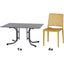 SIENA GARDEN Set aus 4x Stapelstuhl Lane & Klapptisch Sola 140x90 mustard