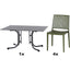 SIENA GARDEN Set aus 4x Stapelstuhl Lane & Klapptisch Sola 140x90 olive