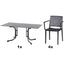 SIENA GARDEN Set aus 4x Stapelsessel Lane & Klapptisch Sola 160x90 anthrazit