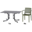 SIENA GARDEN Set aus 4x Stapelsessel Lane & Klapptisch Sola 140x90 olive