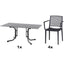 SIENA GARDEN Set aus 4x Stapelsessel Square & Klapptisch Sola 160x90 anthrazit