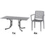 SIENA GARDEN Set aus 4x Stapelsessel Square & Klapptisch Sola 160x90 grau