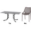 SIENA GARDEN Set aus 4x Stapelsessel District & Klapptisch Sola 160x90 taupe