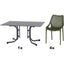 SIENA GARDEN Set aus 4x Stapelsessel District & Klapptisch Sola 140x90 olive