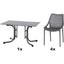 SIENA GARDEN Set aus 4x Stapelsessel District & Klapptisch Sola 120x80 grau