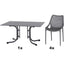 SIENA GARDEN Set aus 4x Stapelsessel District & Klapptisch Sola 140x90 grau