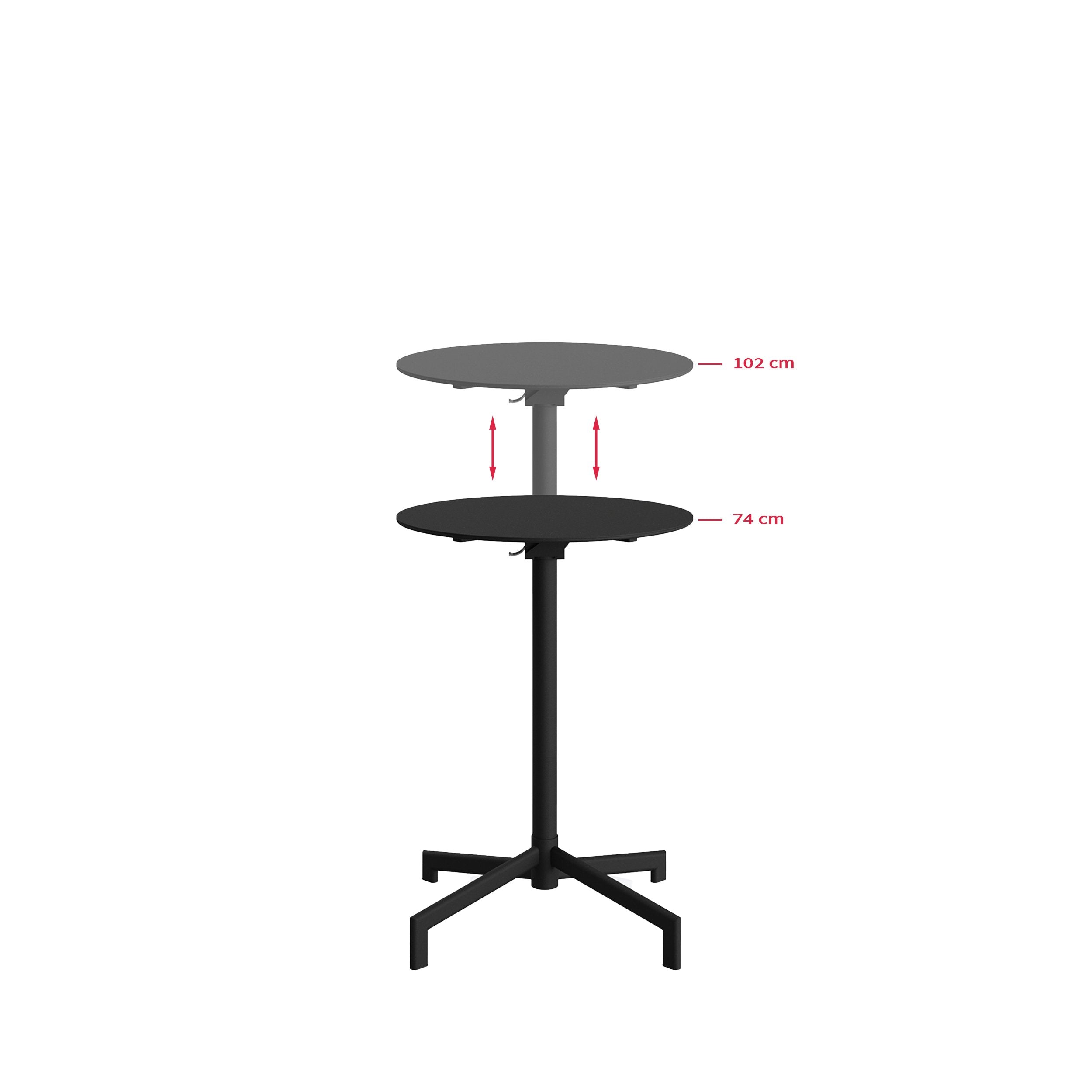 Versa Terrassen-/Stehtisch | In 2 Höhen verstellbar – Schwarz