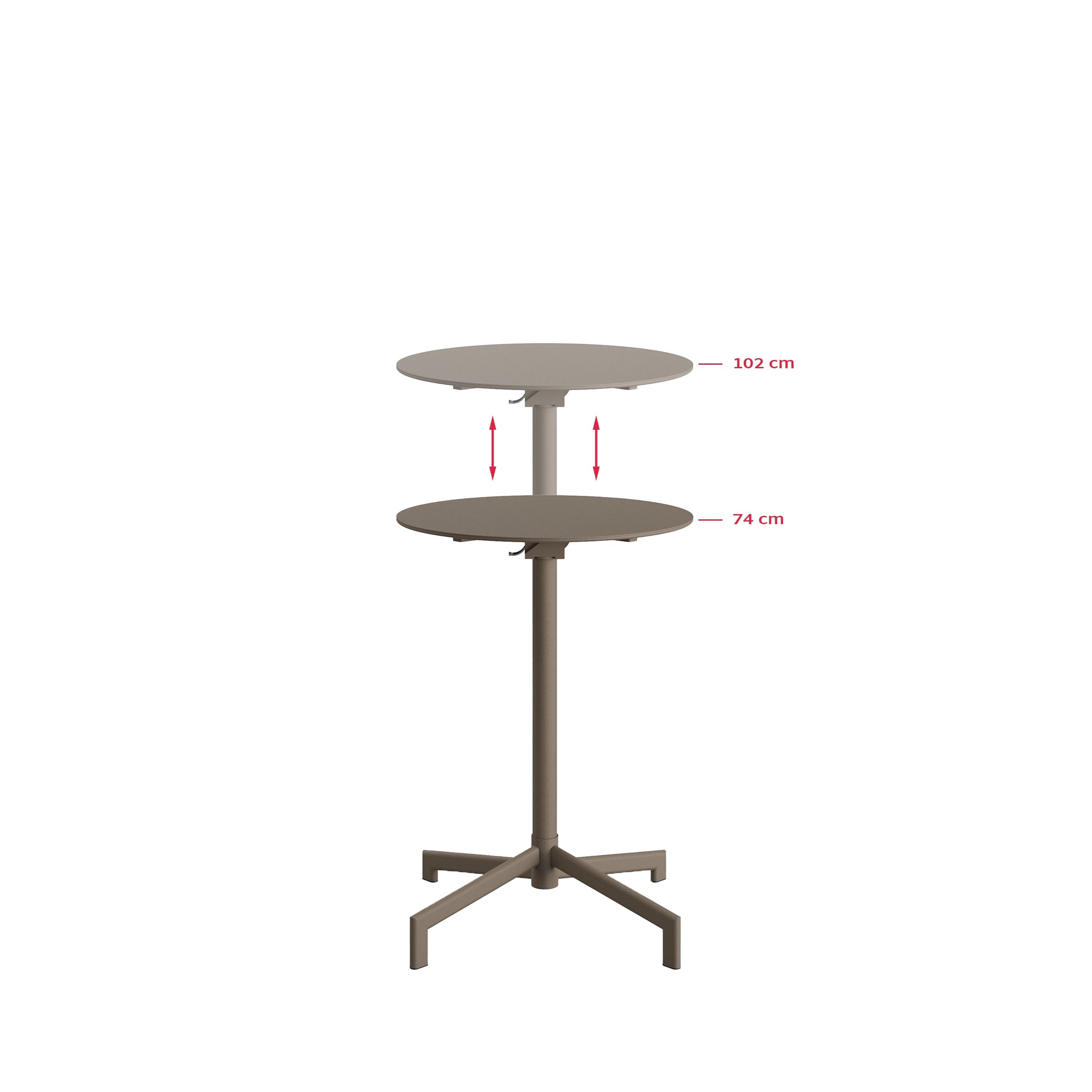 Versa Terrassen-/Stehtisch | In 2 Höhen verstellbar – Cappuccino