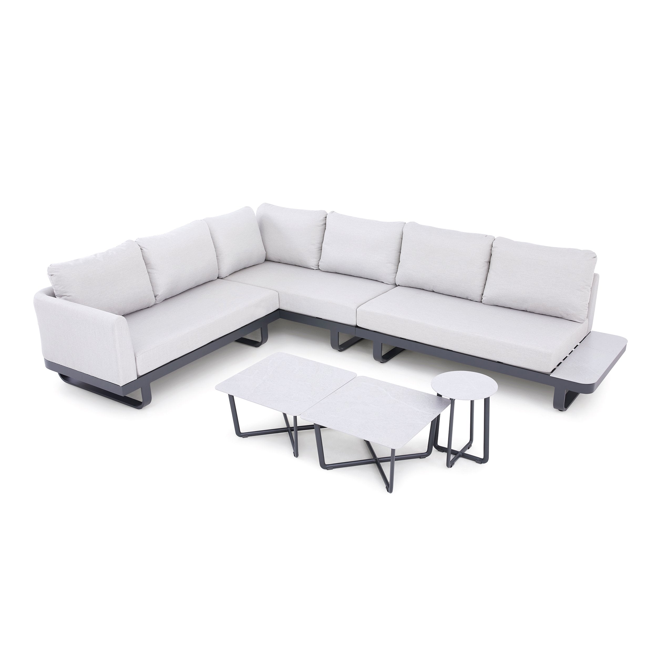 Fellow Aluminium-Lounge-Set – Anthrazit-Hellgrau