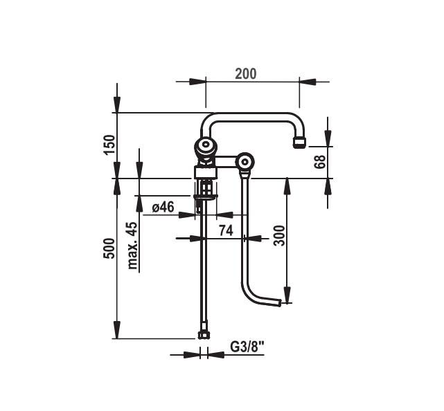 KWC Thekenarmatur Niederdruck 2B