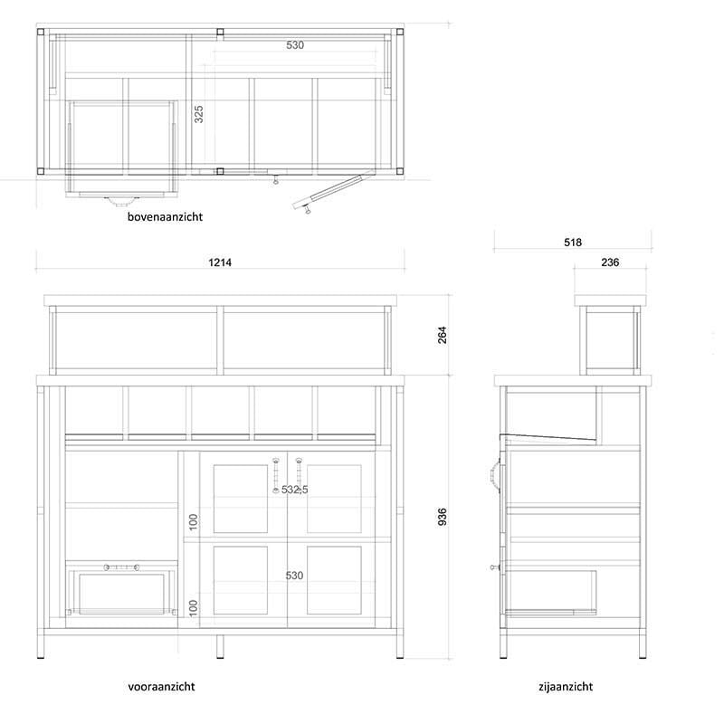 Besteckschrank Braun