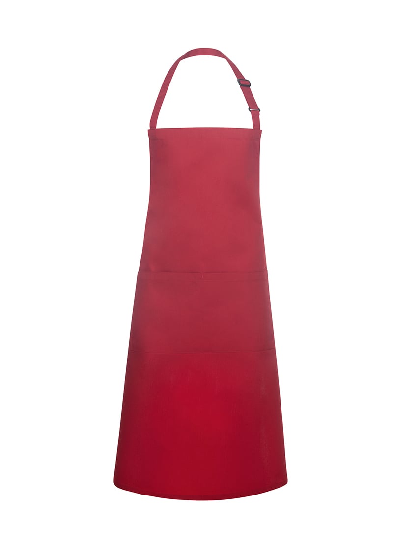 Latzschürze Basic 75 x 90 cm, mit Schnalle und Tasche, rot