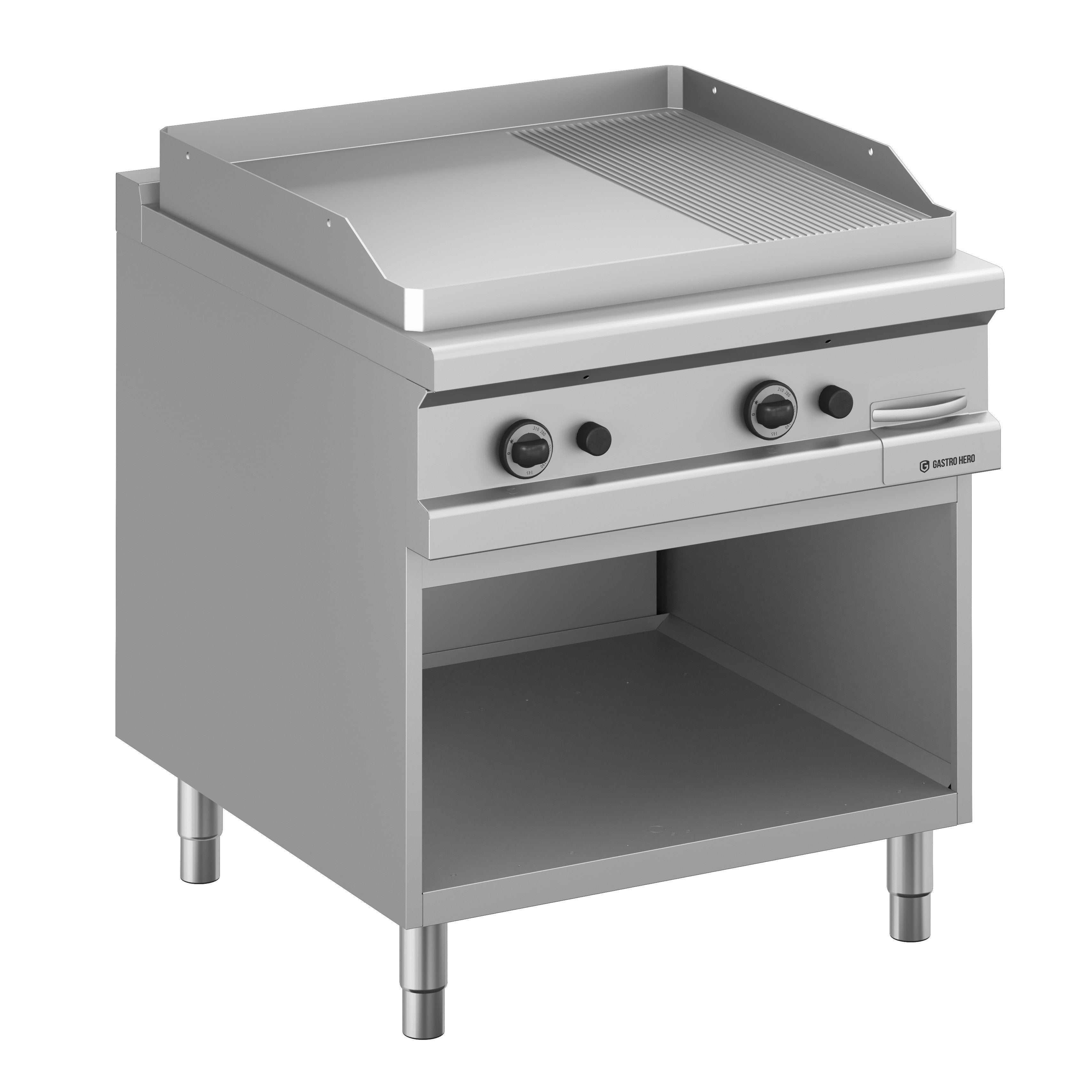 Gasgrillplatte  Serie 98 - 80/90 ⅔ glatt, ⅓ gerillt