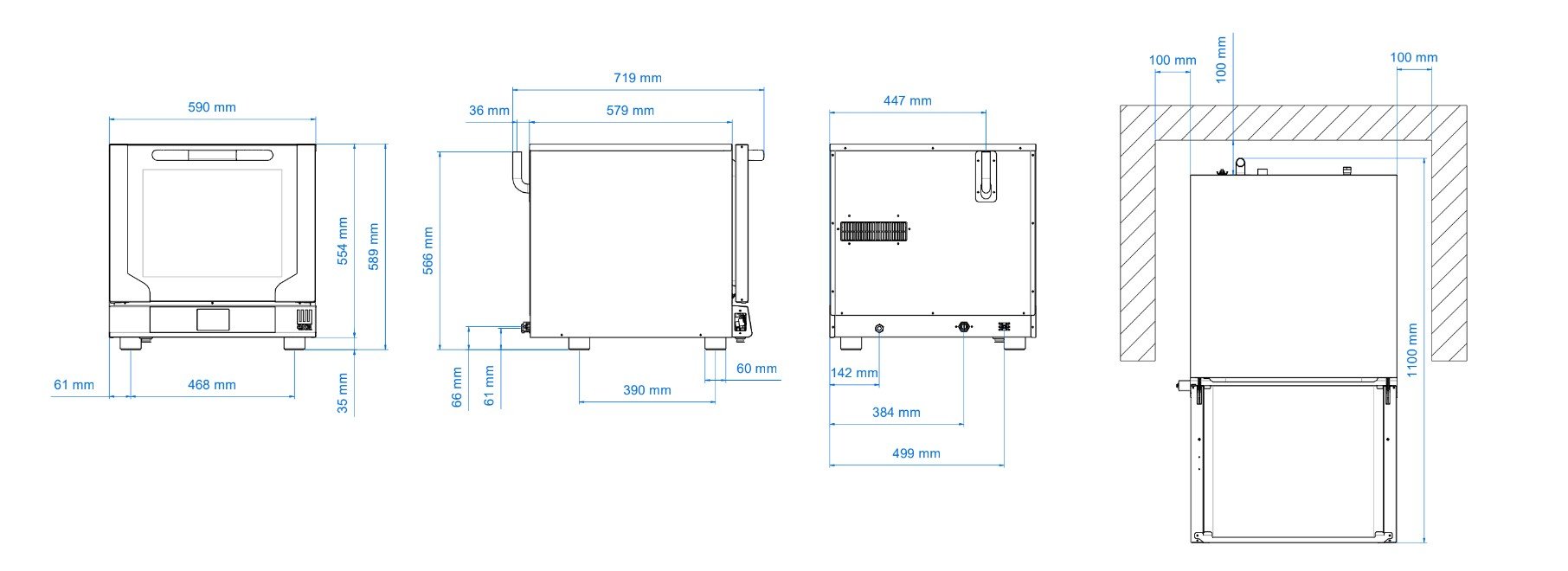 Tecnoeka Elektrischer Heißluftofen 4x 429x345 mm mit Dampf