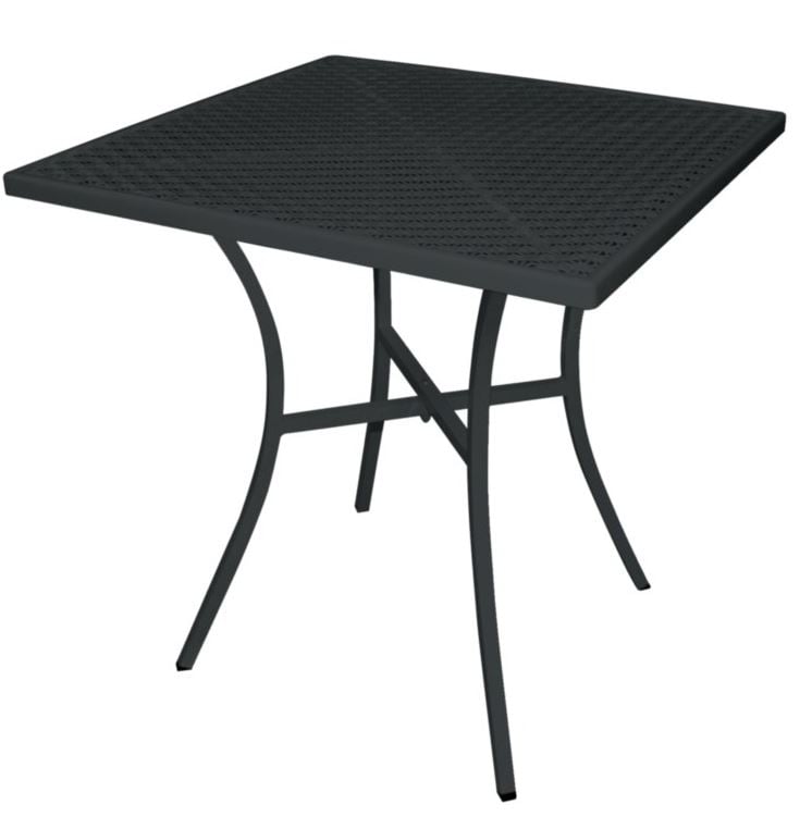 Bolero Bistrotisch 700x700 mm, Stahl schwarz, schlankes Design