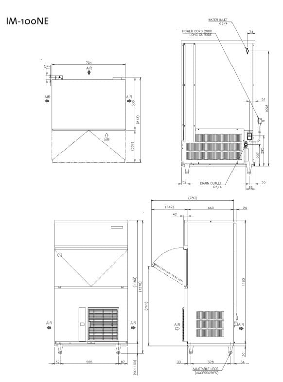 Hoshizaki Vollwürfel Eisbereiter 85 kg