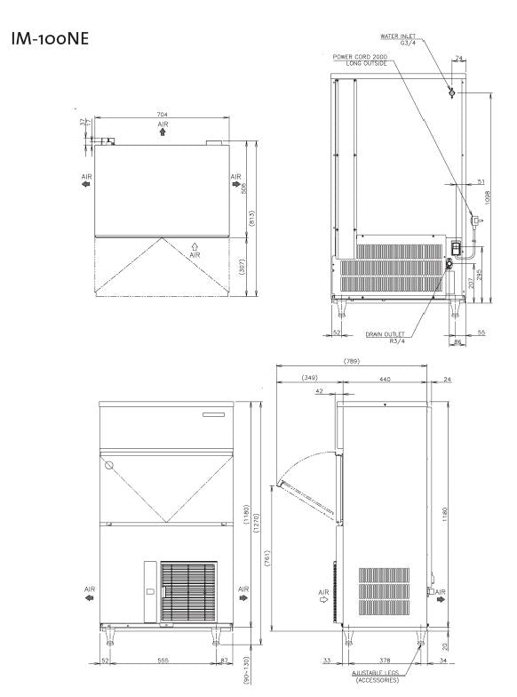 Hoshizaki Vollwürfel Eisbereiter 95 kg