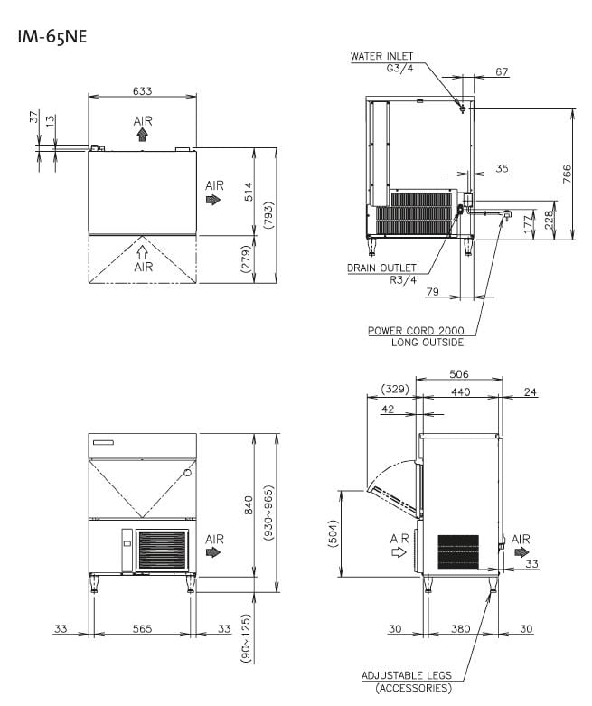 Hoshizaki Vollwürfel Eisbereiter 56 kg