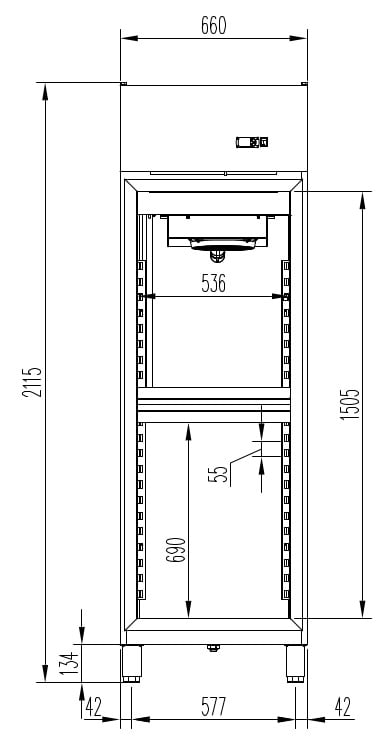 Kühlschrank Profi 700 GN 2/1 - mit 2 Halbtüren