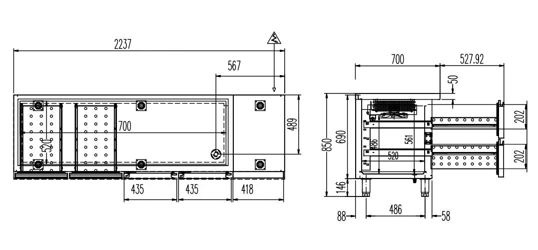 Kühltisch Profi 2/4 Superior - GN 1/1