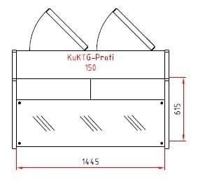 Kuchentheke Profi 150 gerades Frontglas