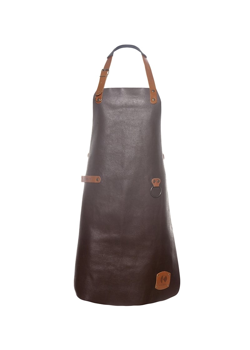 Leder Latzschürze 60 x 82 cm, mokka