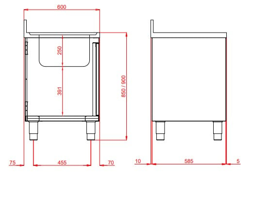 Spülschrank Eco 6x6 mit 1 Becken