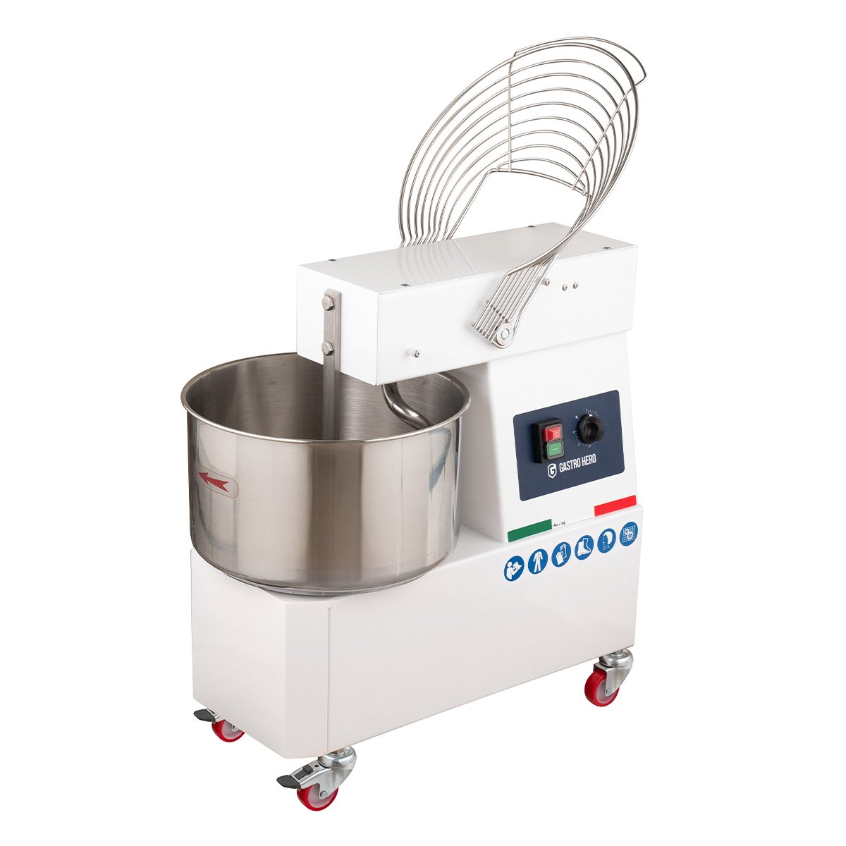 Spiral-Teigknetmaschine PROFI 22 Liter 230V mit Rollen - fester Kopf