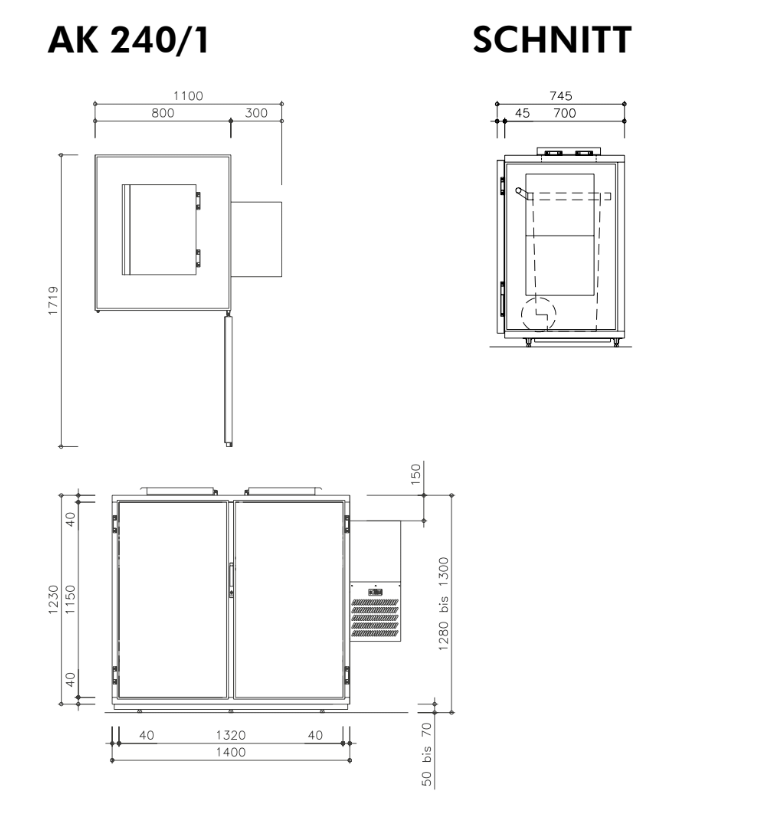 Hefa Abfallkühler 1x 240L