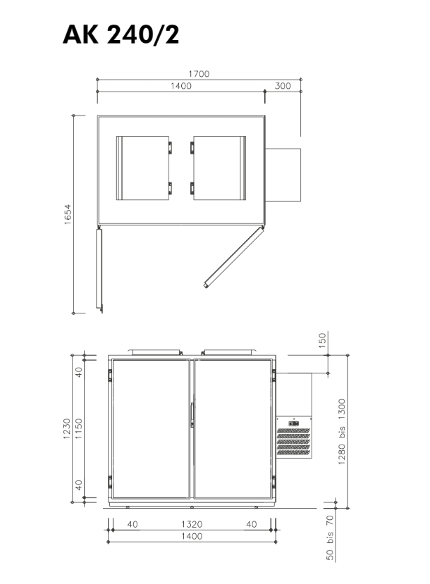 Hefa Abfallkühler 2x 240L